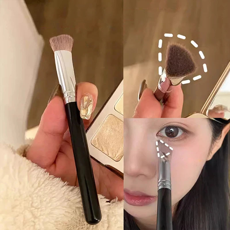 Wooden Handle Foundation Concealer Brush Triangle Premium Contour Qme