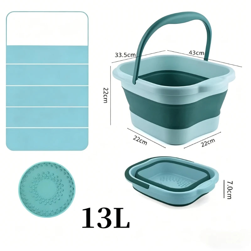 Foldable Foot Bath Massage Bucket Portable Folding Soaking Basin Spa Qme
