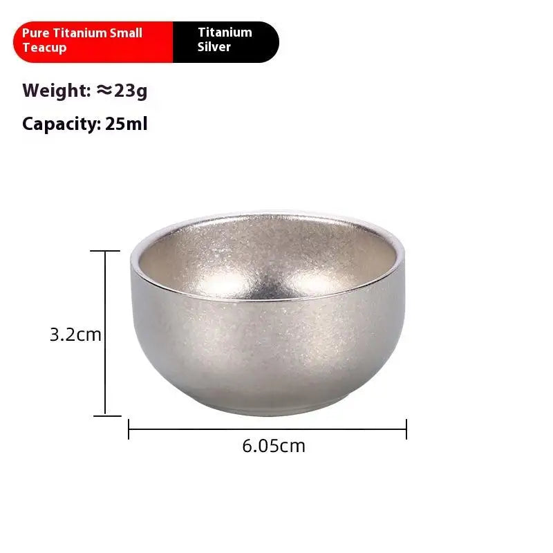 Pure Titanium Small Tea Cup Coffee Outdoor Portable Camping Tableware Qme 2 Silver