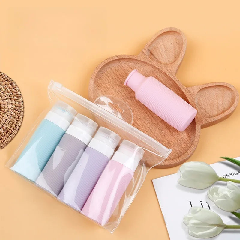 Compact Portable Silicone Travel Squeeze Bottles Leakproof Refillable Qme