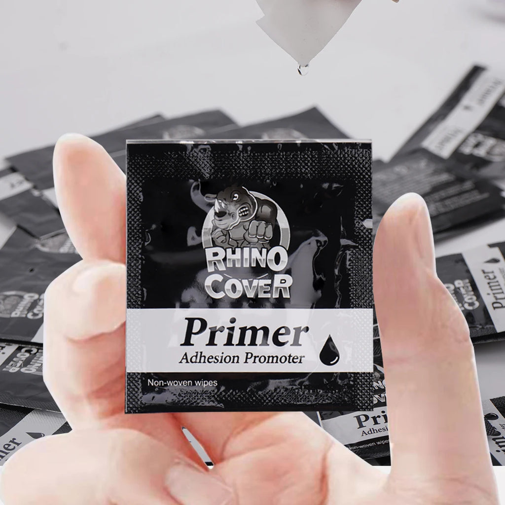 RHINO COVER Primer Adhesion Promoter Bags Non-Woven Wipes for Double Sided Adhesive Tape Enhancers Increase The Adhesion Qme