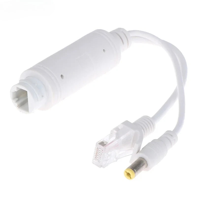 2PCS PoE Splitter Outdoor Waterproof 48V to 12V 14W IP Camera Power Supply Module for National Standard Qme White