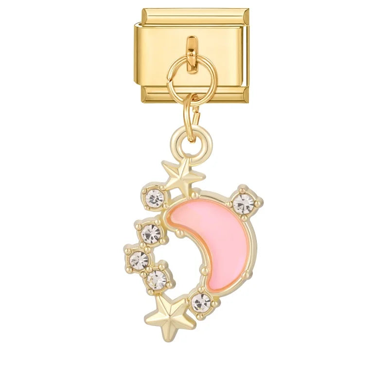 Luxurious Italian Steel Stainless Pendants Inlaid Artificial Zircon