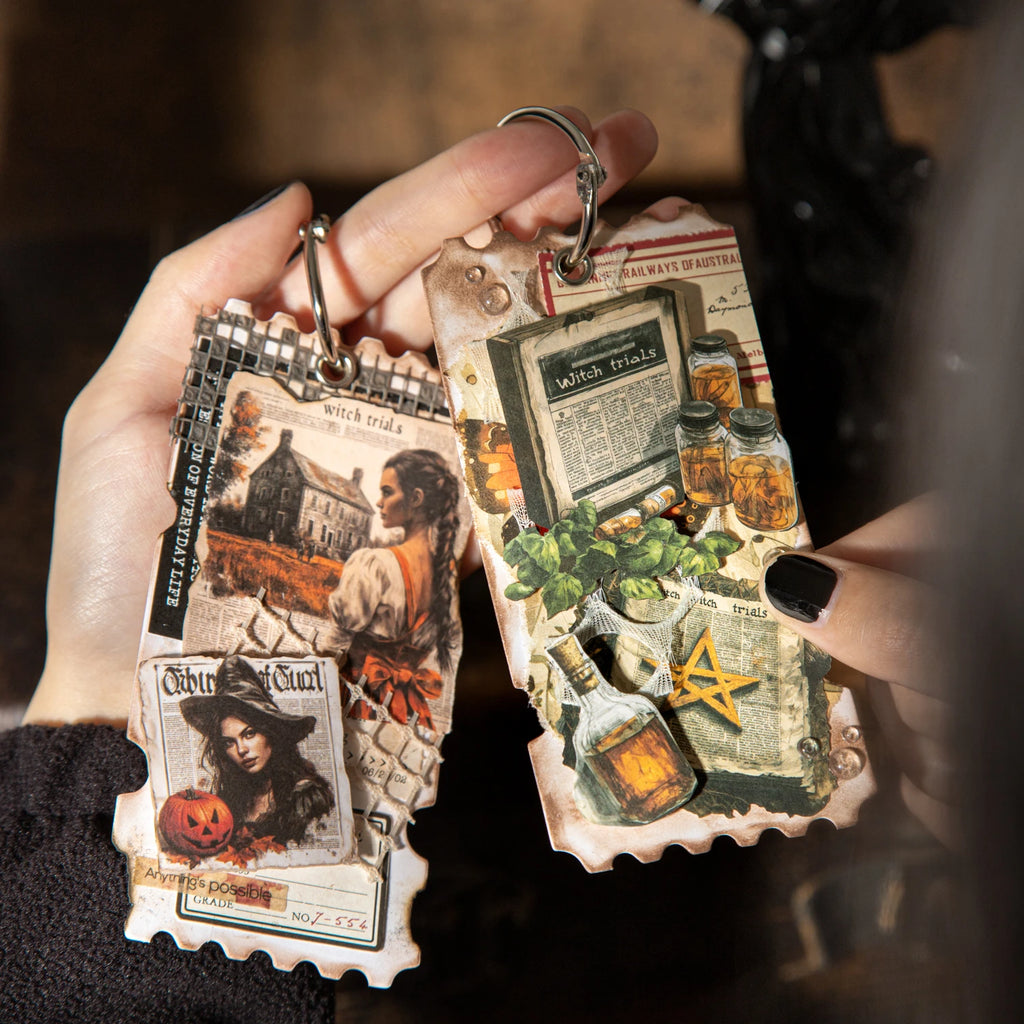20sheets/bag Witch Newspaper Gothic Theme Stickers for DIY Scrapbooking Phone Case Decoration Birthday Gifts Teaching Rewards Qme