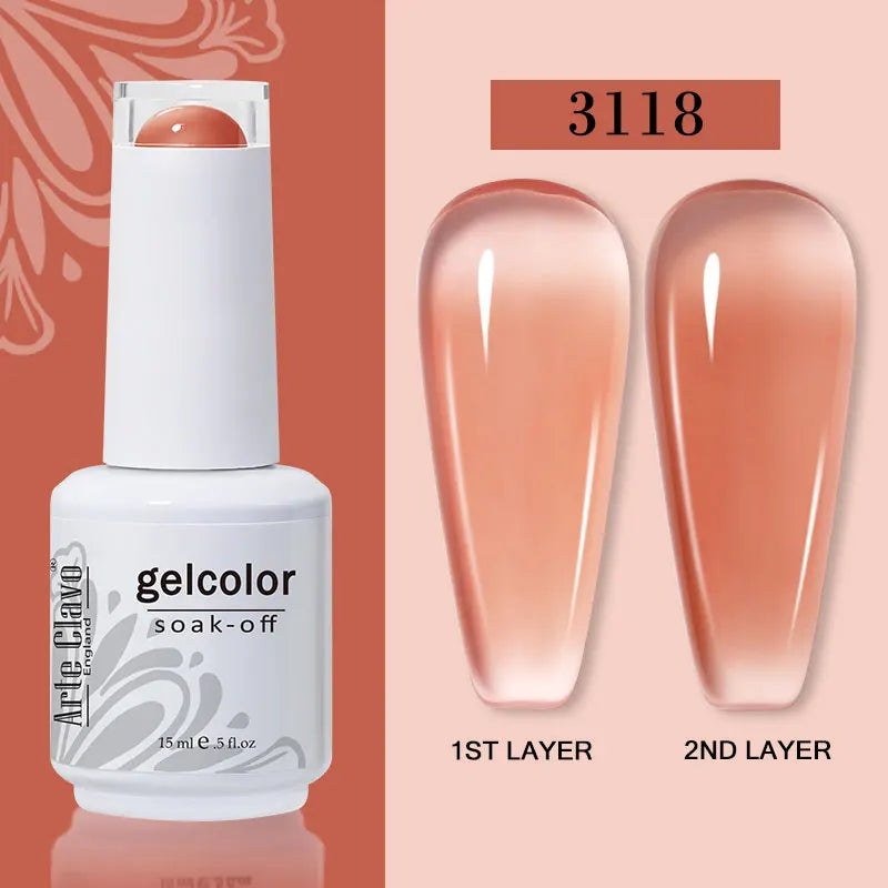 Arte Clavo Jelly Gel Polish Translucent Manicuring UV Nail Semi
