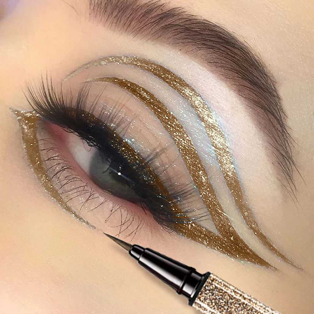 Glitter Liquid Eyeliner Pencil Waterproof Purple Pink Blue Eye Liner Qme