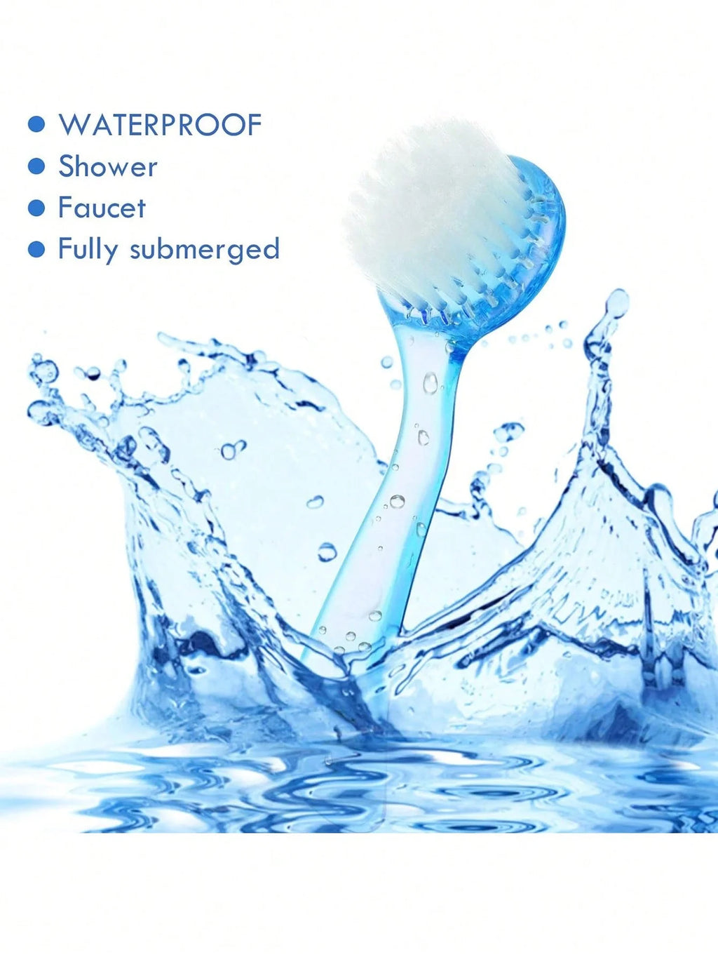 Facial Cleansing Brush Acrylic Handle Soft Bristles Exfoliating Qme