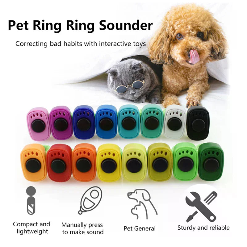 Interactive Sound Clicker Trainer For Thumb Training No Battery For Dogs Cats Positive Reinforcement Train Qme