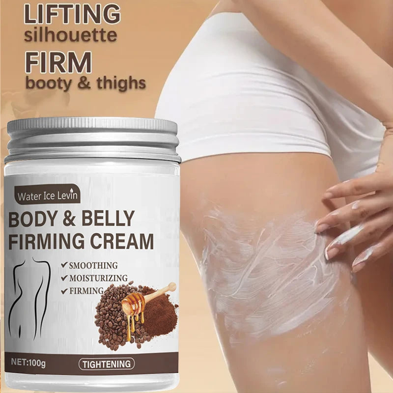 Caffeine Collagen Firming Cream - 100g, Contains Caffeine and Coconut Oil, Rich in Vitamin E, Fragrance-Free, Tightens and Lifts the Abdomen, Thighs, Buttocks, Arms, All Skin Types, Hypoallergenic, Whitening Effect Qme