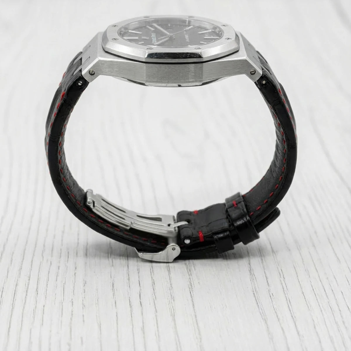 28MM Luxury Cow Leather Watchband for AP Series 15710 15703 15706 26470 26471 26474 Soft 28mm Watch Strap Folding Buckle Qme