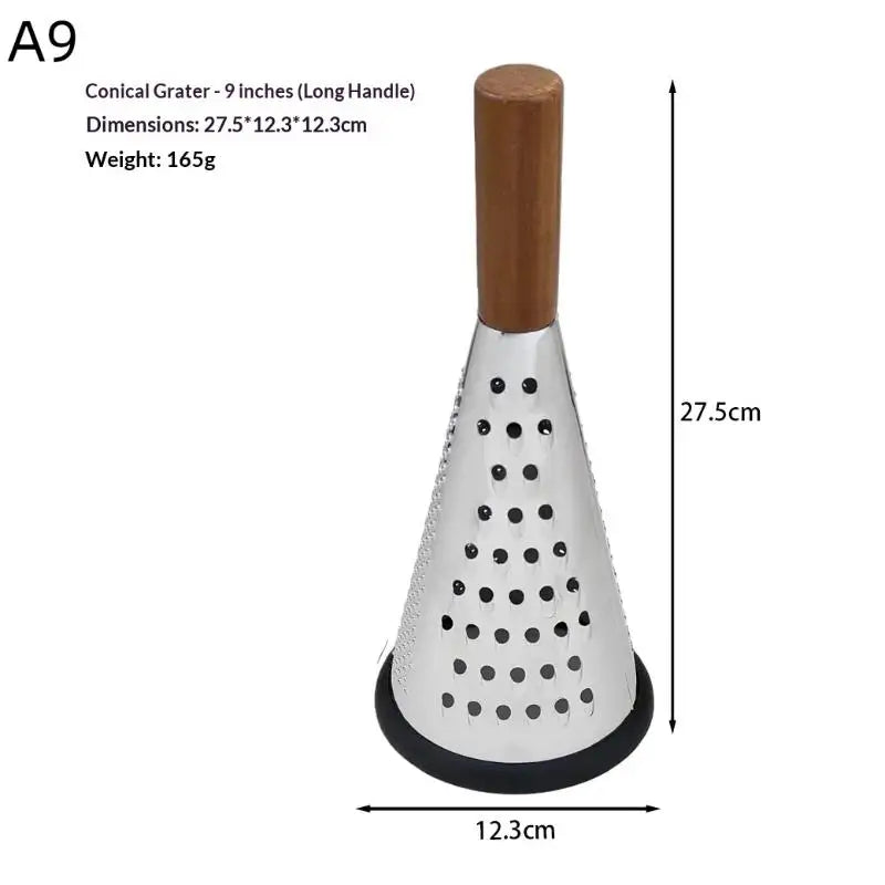 Grater 3 Side Shred Manual Handheld Stainless Steel Multi-purpose Qme A9