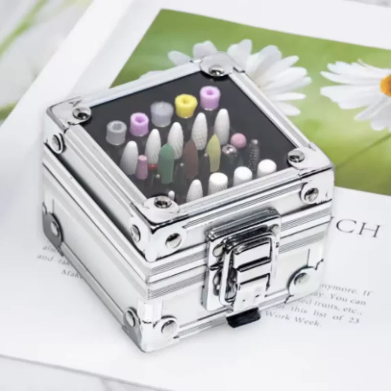 25/40/50 Holes Nail Drill Bits Stand Holder Case Empty Storage Box Milling Cutter Display Container Accessories Acrylic Cover Qme