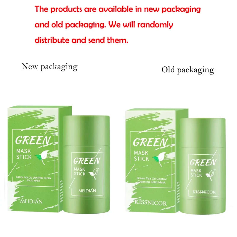 Face Clean Mask Green Tea Cleansing Stick Mask Shrink pores Deep Blackhead Remover facial Cleansing Moisturizing Mask 40g Qme