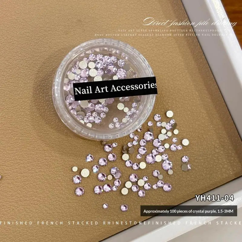 Glitter Glass Crystal Rhinestones Clear Flat Back Personalized Nail Qme 4