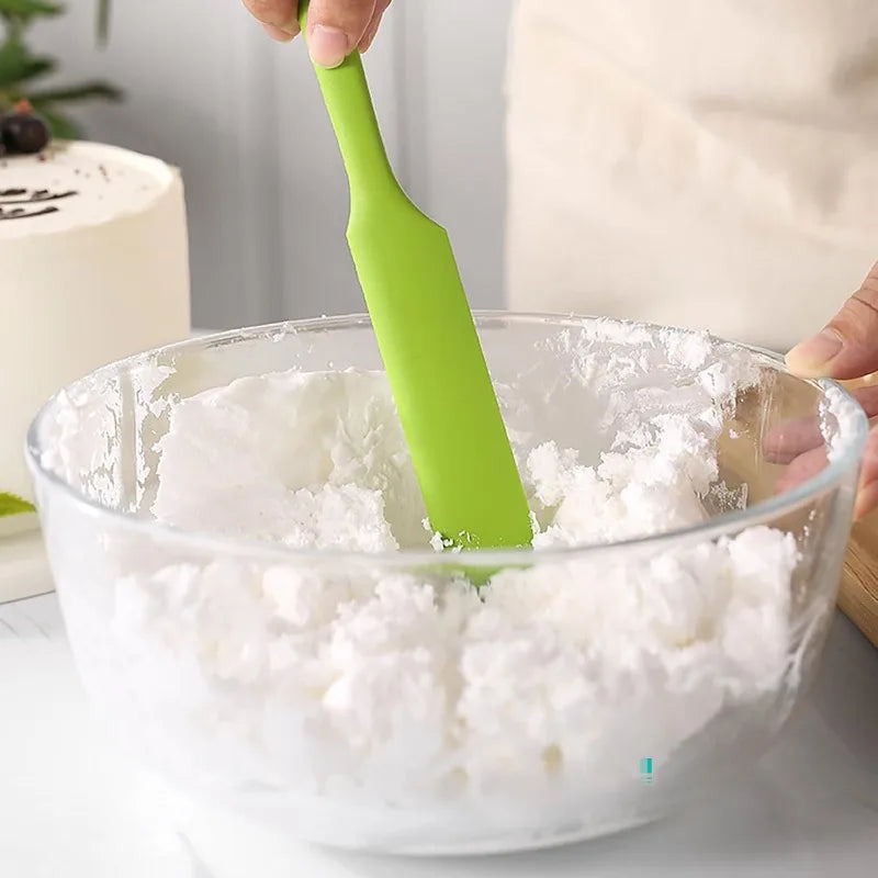 Silicone Long Spatula Color Cream Long Knife Spatula Cake Making Gadgets Non-stick Scraper Heat-resistant Kitchen Baking Tools Qme