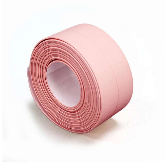 Kitchen Bathroom Wall Sealing Tape Waterproof And Mildew Tile Crack Repair Self Adhesive Waterproof Wall Sticker Sink Edge Tape Qme Pink 3.2MX 2.2CM