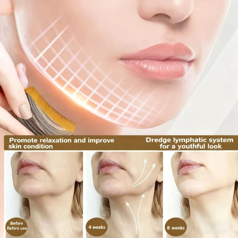 Soft Bristles Lymphatic Contour Face Brush Dry Facial Massage Gentle Qme