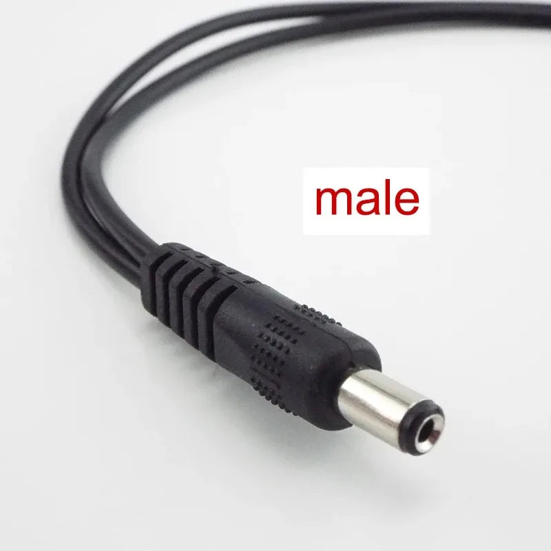 5PCS DC Power Splitter Cable 5.5*2.1mm All Copper DC Power Cord 1 to 2 Split Connector Qme