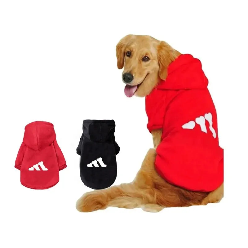 Trendy Bone Letter Print Pattern Designer Pet Cat Clothing Autumn And Winter Thickened Warm Hooded Dog Sweater Fashion Clothes Qme