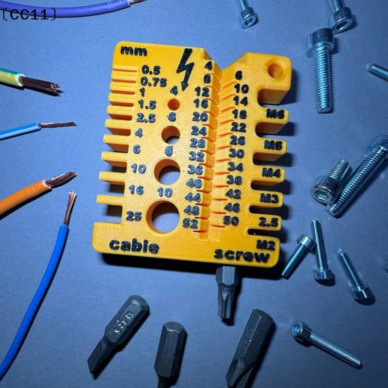 Portable Nut Drill Bit Thread Checker 3D Printed Wire Screw Measuring Qme