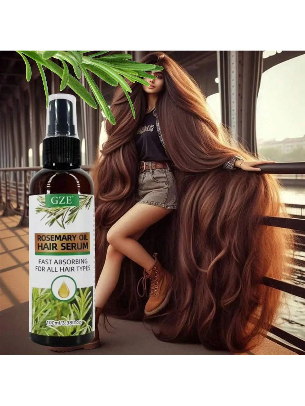 GZE Rosemary Oil Hair Serum Mist Spray trong Hair Heat Protection Anti-Breakage For Dry And Damaged Hair Repair Split Ends Qme