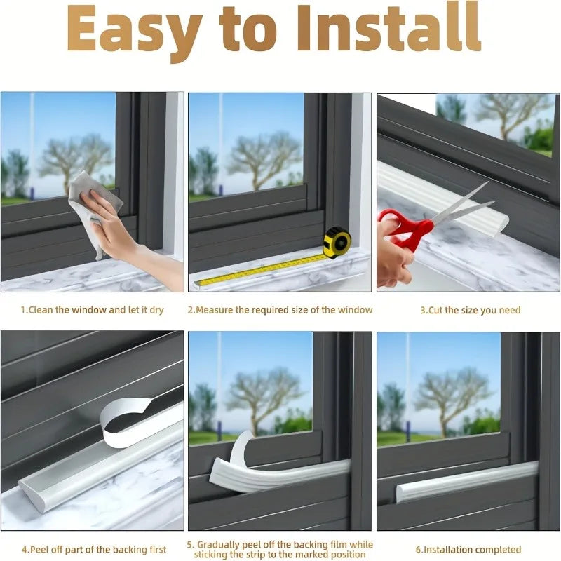 Self Adhesive Weather Stripping Tape Doors Windows Windproof Qme