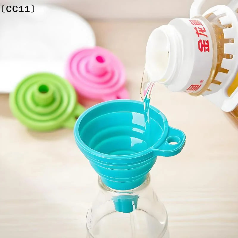 Kitchen Silicone Collapsible Funnel 10 Foldable-cooking-food-grade Qme