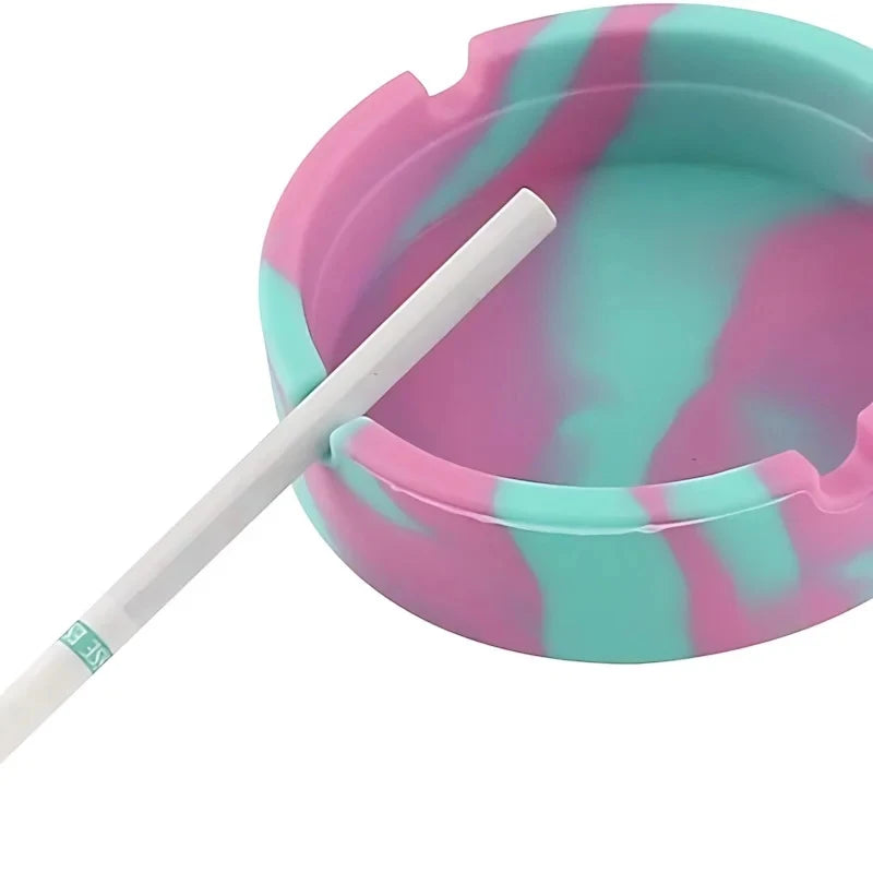 Round Silicone Ashtray Holder Portable Camouflage Anti-scalding Qme