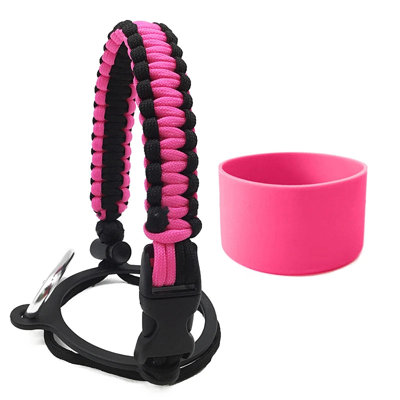 Silicone Non-slip Base Cover Paracord Hand-woven Water Cup Carrying Qme A14