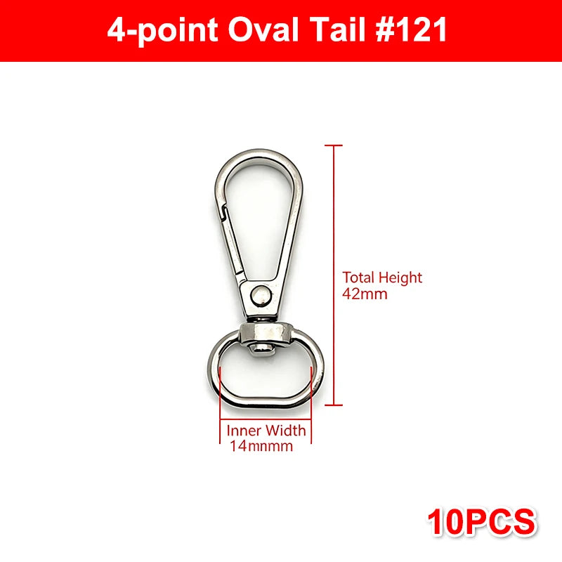 10Pcs Zinc Alloy Swivel Snap Hooks: Heavy Duty Rust-Proof DIY Connectors for Bag Making, Keychains, Lanyards & Crafting Needs Qme 3 Silver
