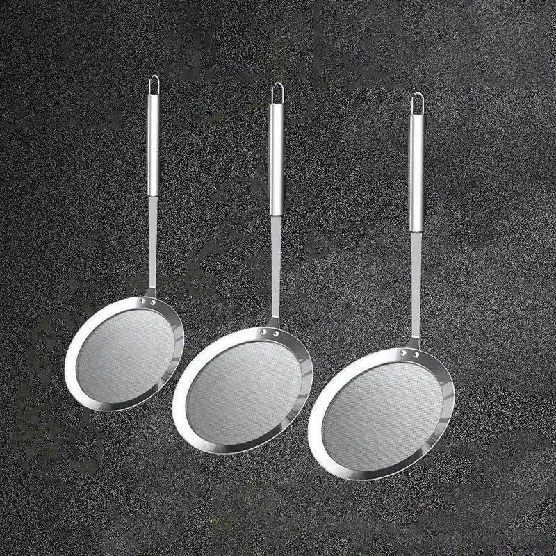 Fine Mesh Strainer Stainless Steel Metal Flat Colander Cooking Qme