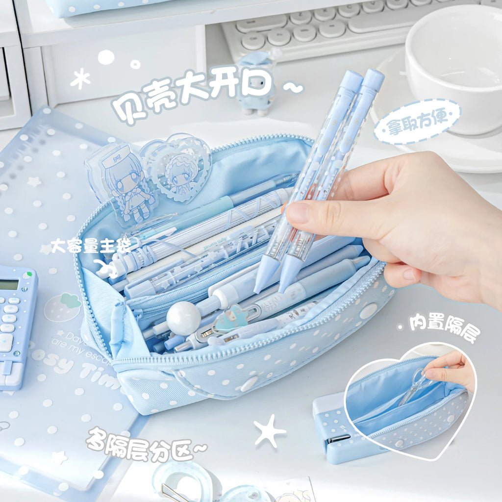 Large Capacity Double Layer Pencil Case for Students - Pen Bag Pouch Holder Box for Office Stationery Back to School Supplies Qme