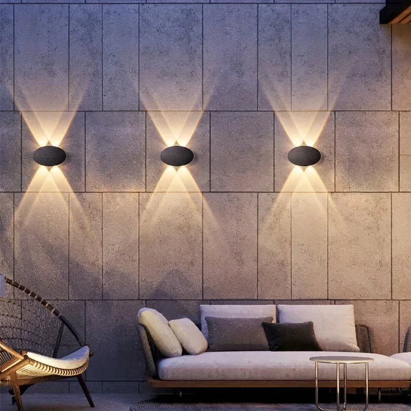 Modern Simple LED 4W Oval Outdoor Indoor IP65 Waterproof Garden Wall Lamp Warm Light Voltage 85v-265v Qme