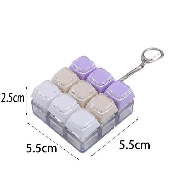 9 Keys Mechanical Keyboard Keychain Cute Creative Stress Relief Toy Qme 1Pcs random
