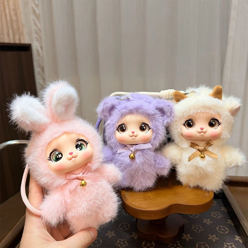 Cute Family Series Animals Vinyl Face Plush Forest Doll Pendant Qme