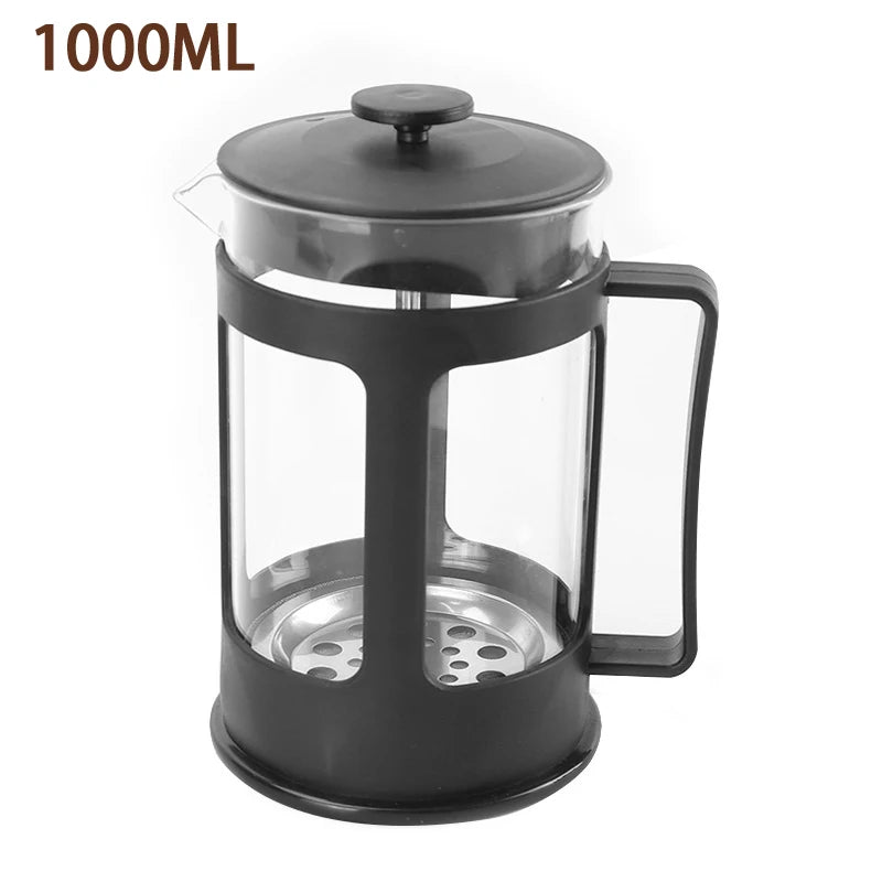 Stainless Steel Filter Home Pour-over Coffee Tea Heat-resistant Glass Qme 1000ML A
