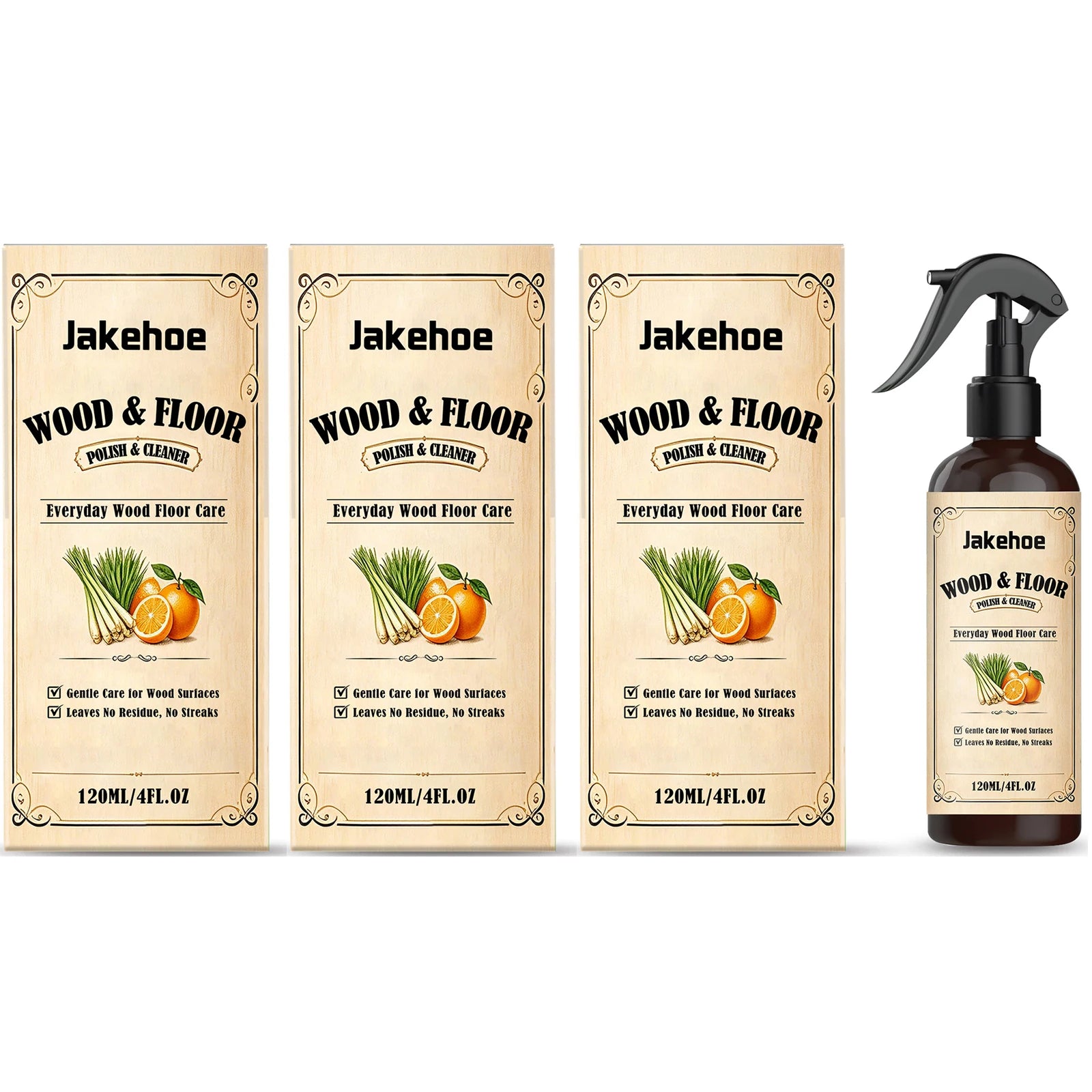 Wood Floor Cleaning Spray Remove Scratches Polish Restore Shine Brightening Wooden Furniture Maintenance Floor Polishing Agent Qme 3 x 120ML Boxed