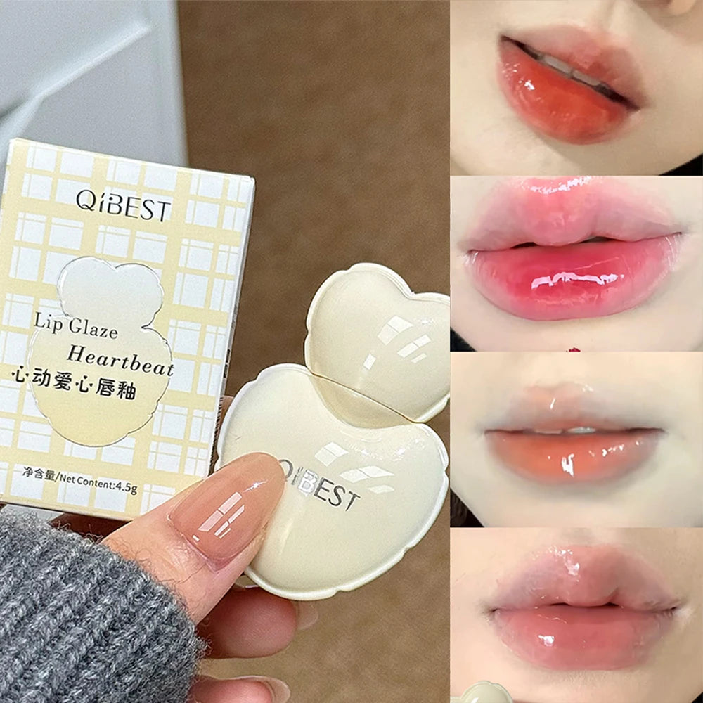 Peach Heart Silky Matte Lipgloss Low-saturation Liquid Lipstick Look Qme
