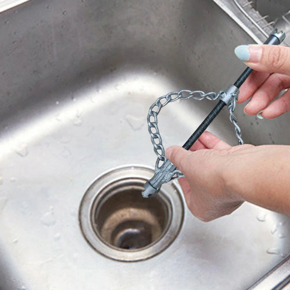 Pipe Maintenance Tool Multi-Purpose Spring Drilling Tool Stainless Steel Spring Oil Plugging Pipe Dredger for Kitchen Bathroom Qme