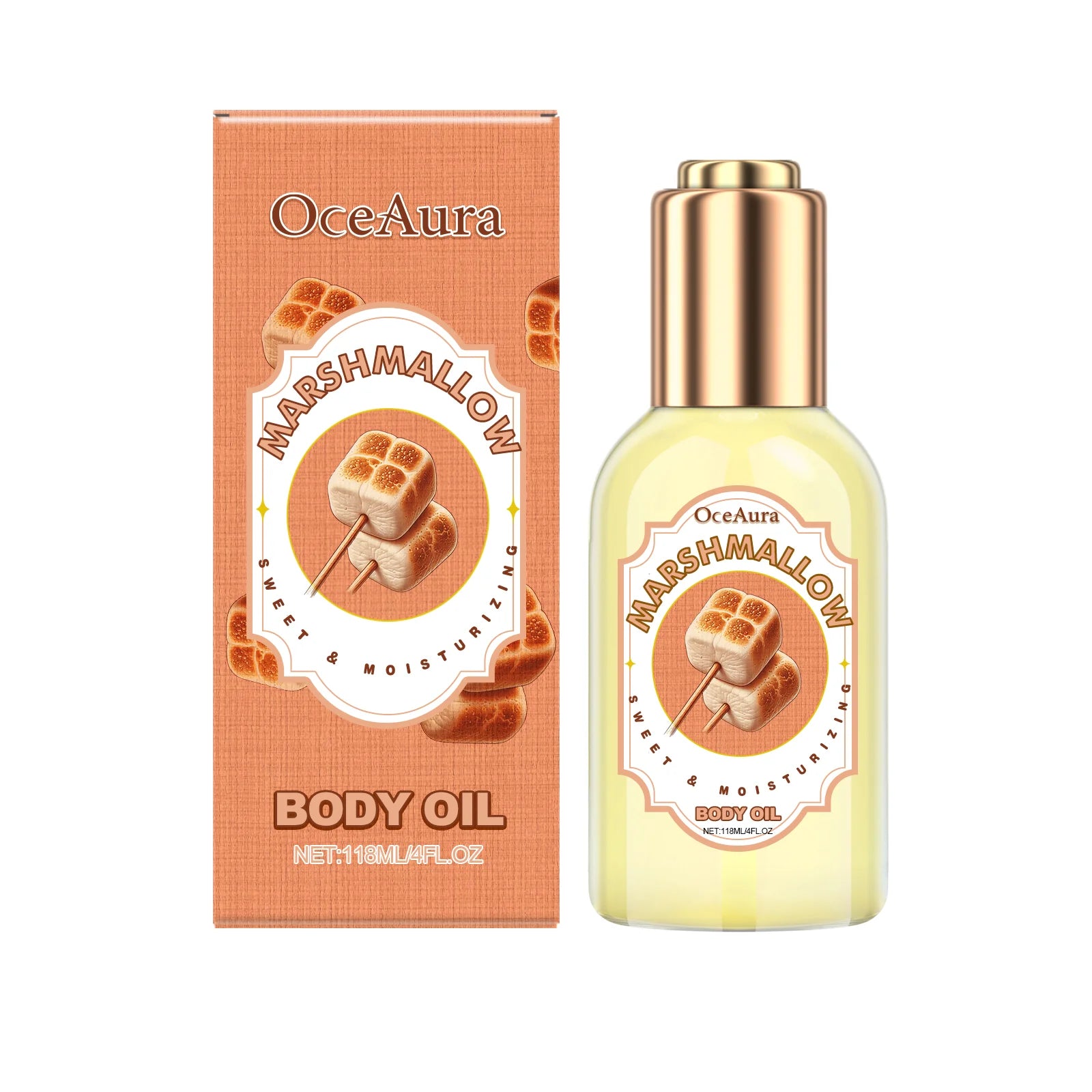 Body Massage Oil Improve Moisturizing Relieve Stress Muscle Relaxing Body SPA Lasting Scent Body Essential Oils Qme Marshmallow