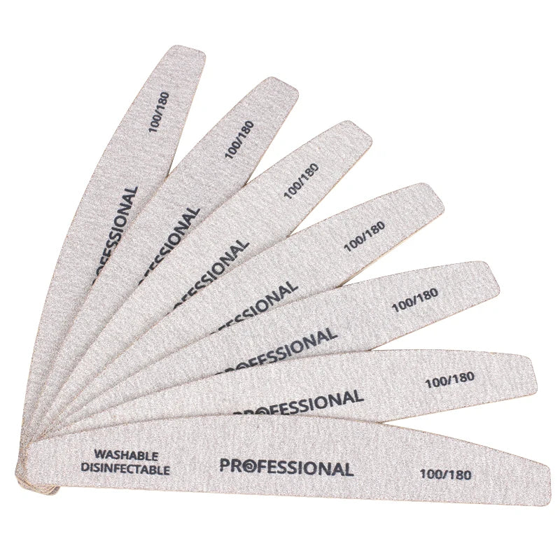 Lot Wooden Nail Files Professional Buffer 100 180 Limas Manicura Qme