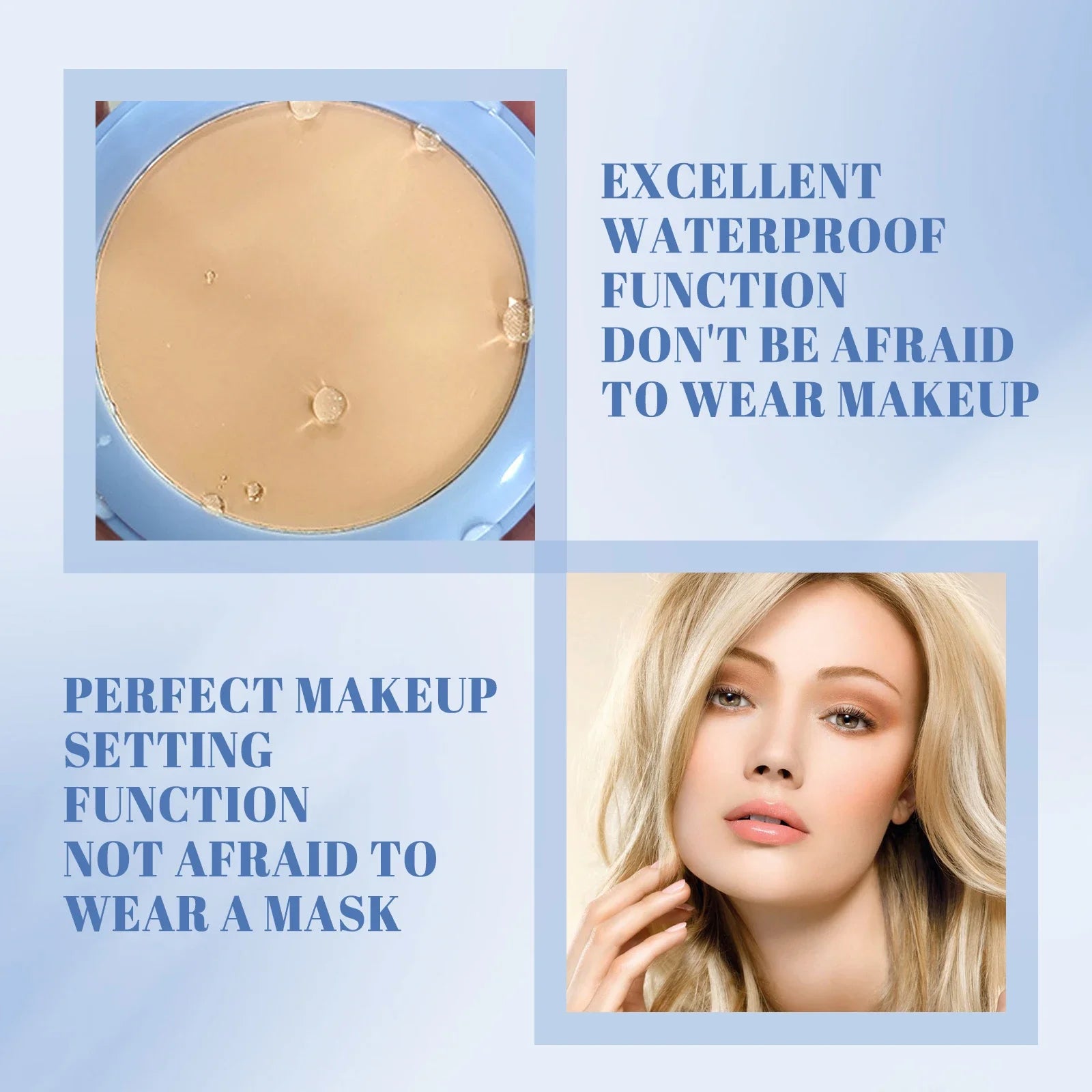 Face Setting Pressed Powder Oil Control Invisible Pores Waterproof Matte Long Lasting Natural Setting Powder Foundations Makeup Qme