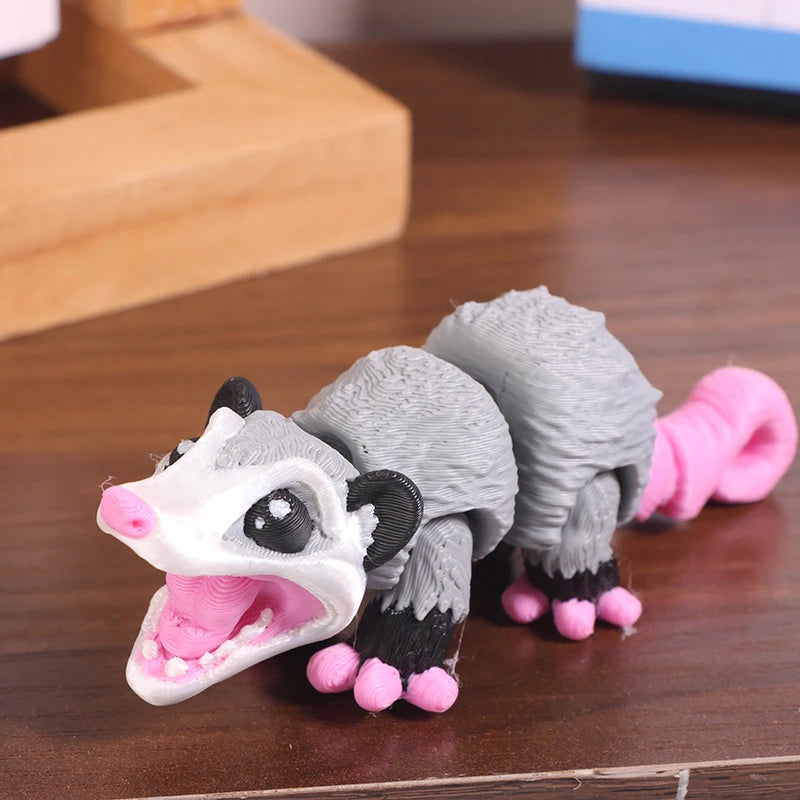 Opossum Articulated 3D Printed Fidget Figurine Sensory Desk Companion Qme
