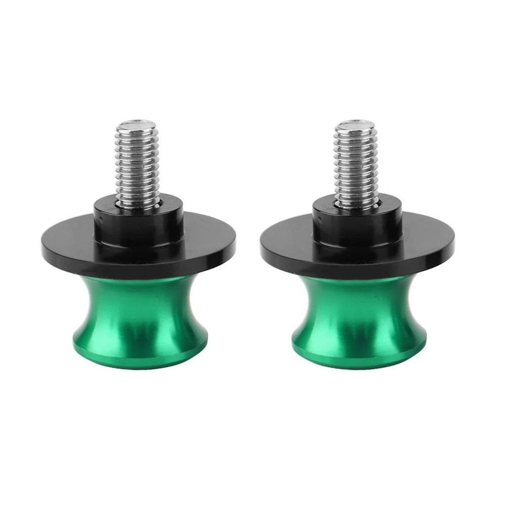 Rear Stand Swing Arm Spools 8mm Motorcycle CNC Rear Stand Swing Arm Spool Sliders Stand Swingarm Bobbins Swing Arm Spool Qme green
