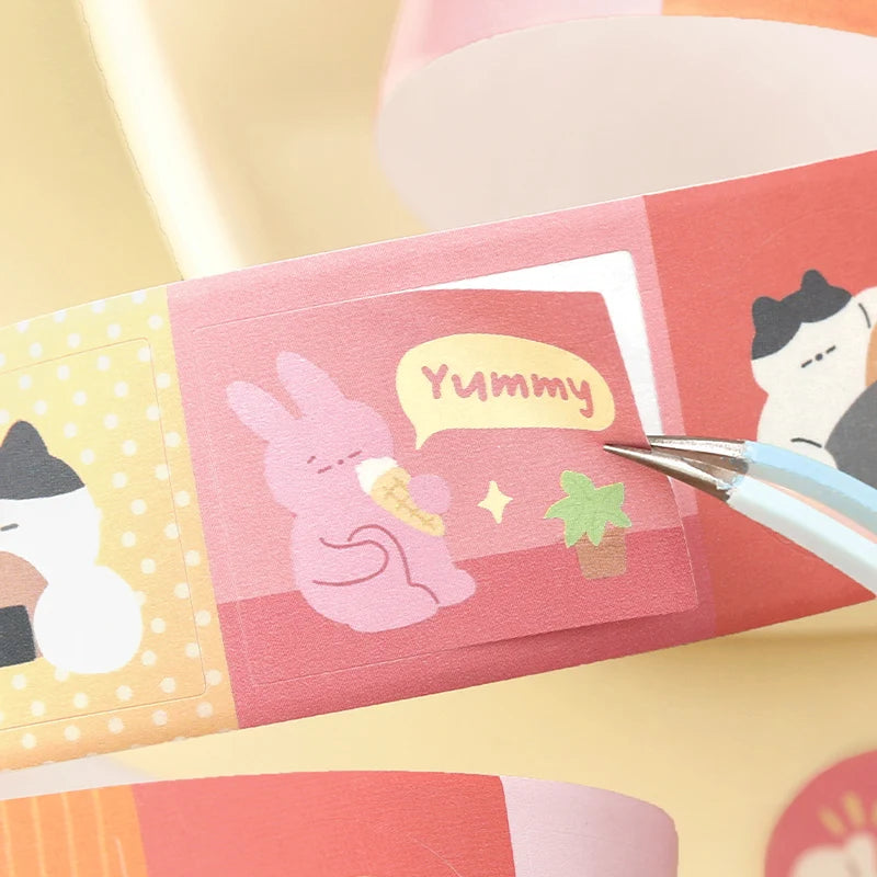 200cm/Roll INS Masking Tapes Cute cartoon pattern Decorative Label Stickers for Journal Scrapbooking Diary Album Stationery Tape Qme