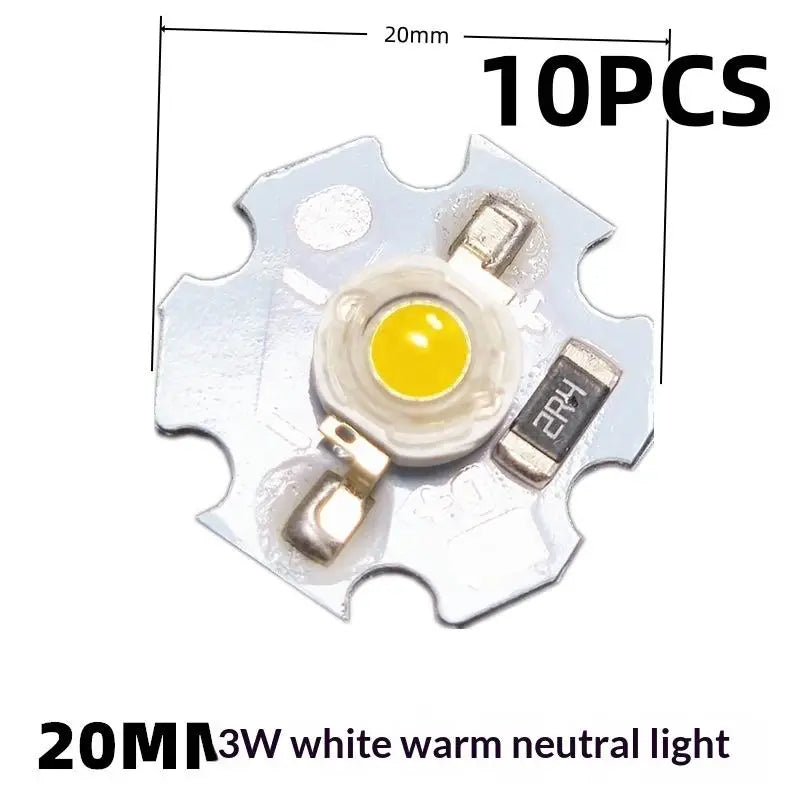5/10Pcs 16mm 20mm LED Lamp Boards 1W 3W Single Color 5V 12V Warm Neutral White Spotlights Downlights Sunset Lights Qme Golden 5V 3W 10pcs
