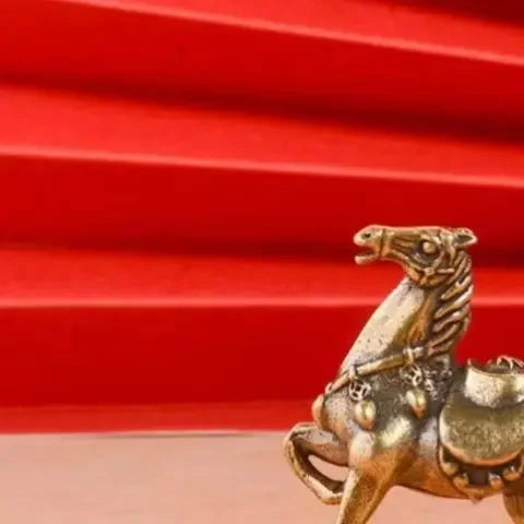 Brass Horse Small Ornament Home Desktop Decoration Retro Pure Copper Horse Crafts Copper Figurines Enthusiasts Collect Qme