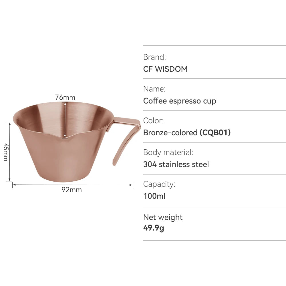 CFWISDOM Espresso Cup Stainless Steel Accessories Metal Measuring Qme CQB01