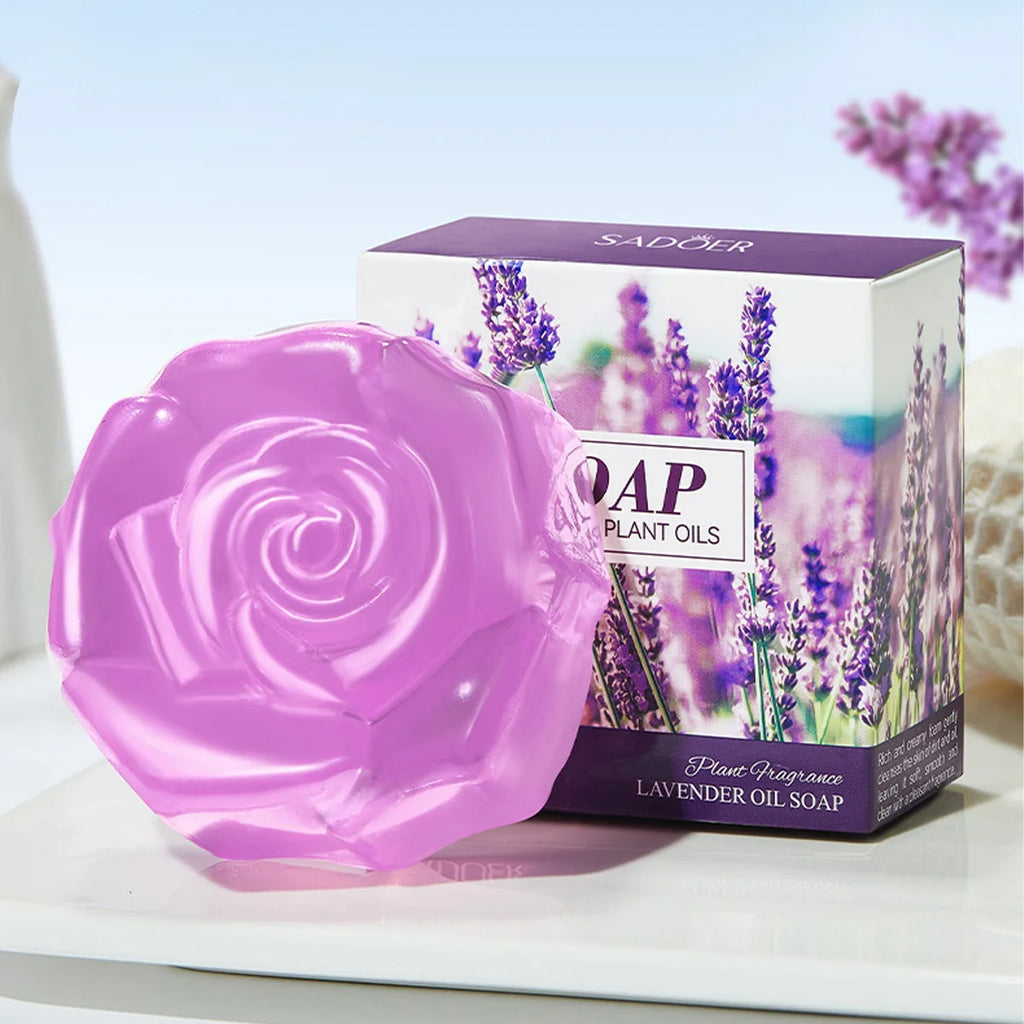 Lavender Essential Oil Soap Creative Handmade Facial Cleansing Deep Qme
