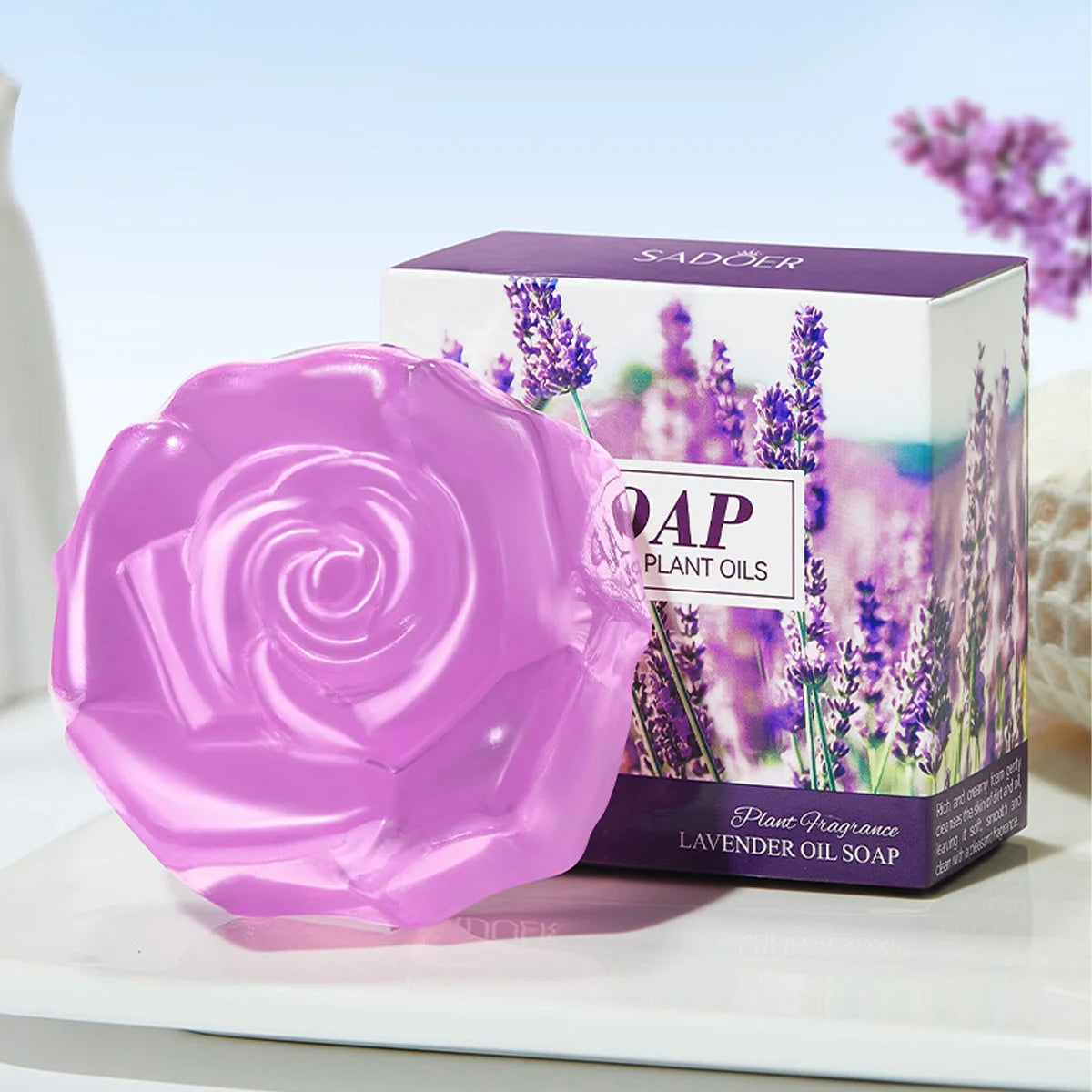 Lavender Essential Oil Soap Creative Handmade Facial Cleansing Deep Qme